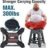 Rainberg 18 Inch Folding Step Stool Heavy Duty 350 lbs Carry Handle Black view 6