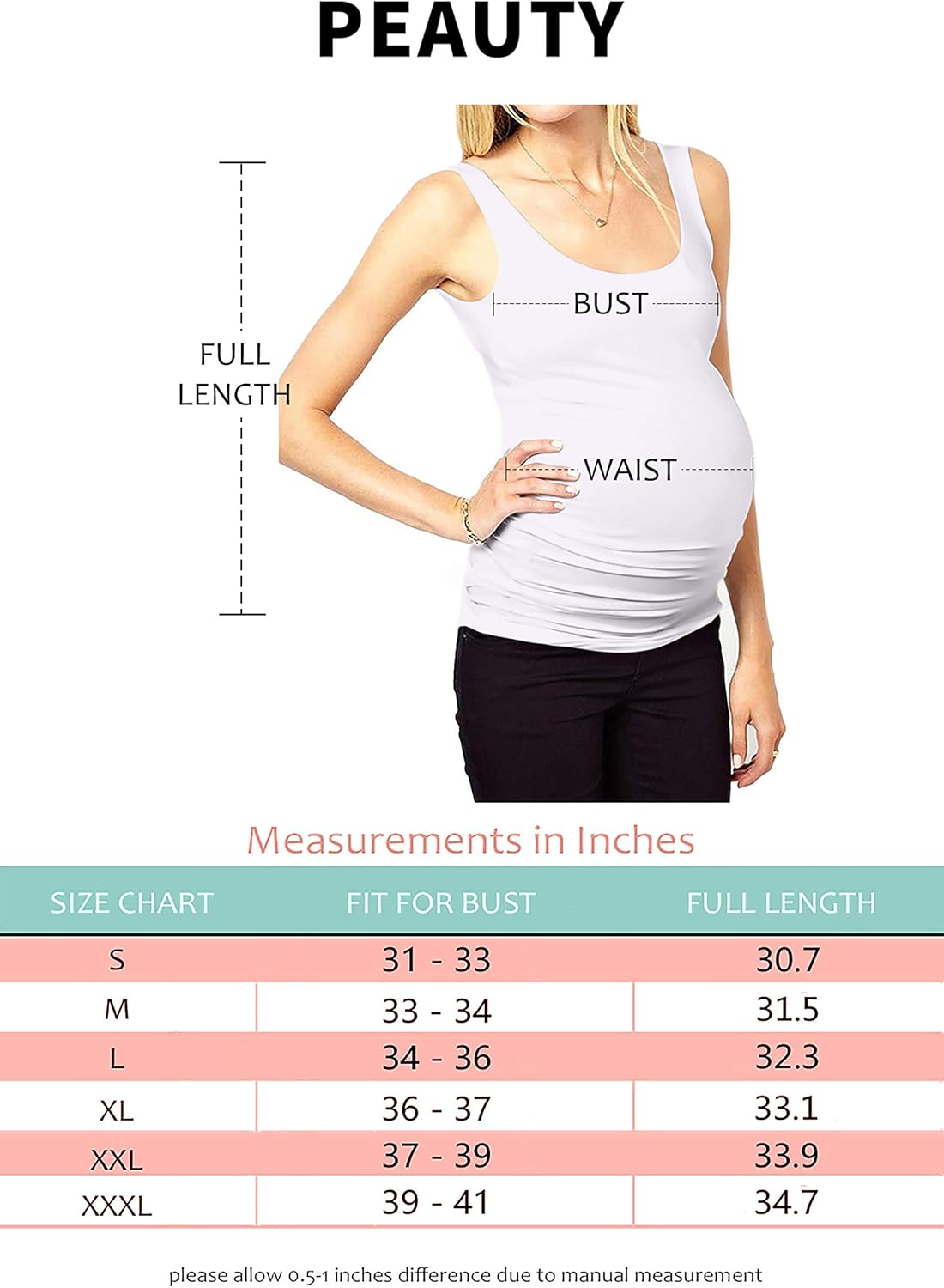 Peauty Maternity Tank Tops Plus Sizes Regular Sleeveless Ruched Clothes at  Women’s Clothing store