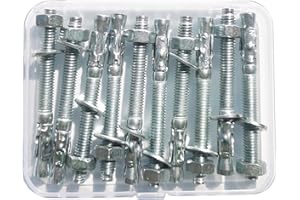 ZTFDPFZTL 1/4″ × 2‑1/3″ Zinc‑Plated Wedge Anchor – Heavy‑Duty Concrete Fasteners, Carbon Steel Expansion Bolts (Pack of 10)
