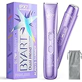 BYART Bikini Trimmer for Women Dual Head – IPX7 Waterproof & Painless Electric Razors for Pubic Hair, Face, Legs, Underarms – Portable Cordless Shaver with Fast Charging, Self Care Gifts for Women