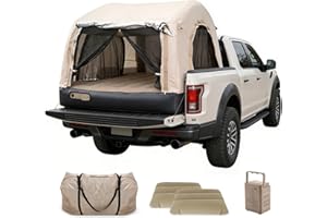 OPL5 Electric Inflatable Truck Bed Tent with Mattress, Waterproof PU2000mm with Electric Air Pump Pickup Truck Tent, Fits 5.5