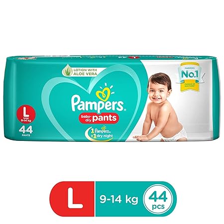 Pampers New Diapers Pants, Large, (46 Count)
