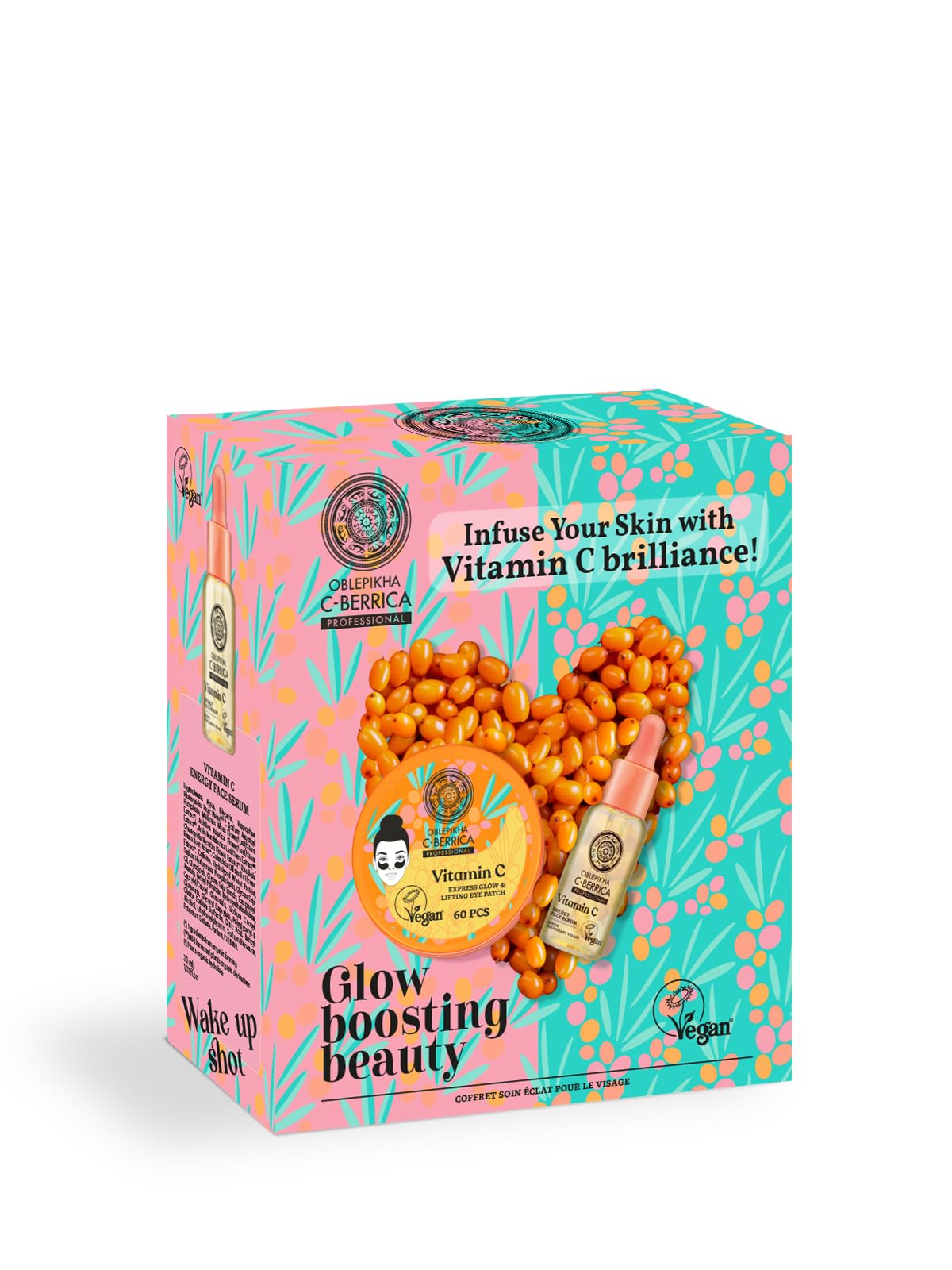 Oblepikha C-Berrica Gift Set «Glow Boosting Beauty» – Revitalising Vitamin C Duo – Energising Facial Serum + Firming Eye Patches – Radiant, Fresh-Looking Skin