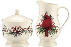 Lenox 847266 Winter Greetings Sugar & Creamer Set, Christmas & Holiday Hosting