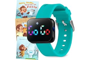 BENNY BRADLEY'S Potty Training Watch for Kids V2 – A Water Resistant Potty Reminder Device for Boys & Girls to Train Your Toddler with Fun/Musical & Vibration Interval Reminder with Potty Training eBook (Turquoise)
