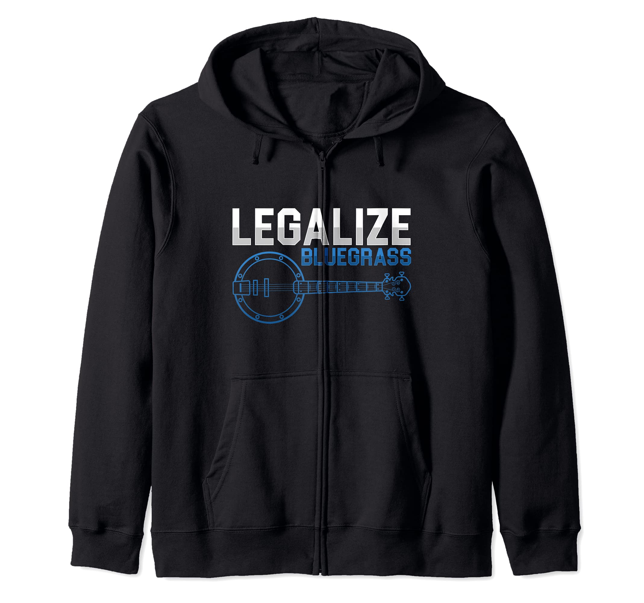 Legalize Bluegrass Banjo Fiddle Violin Player Stringband Zip Hoodie
