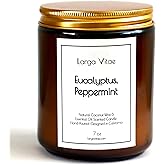 All-Natural Eucalyptus, Peppermint Aromatherapy Essential Oil Candle, Safe for People and Pets, Made with Pure Sustainable Organic Vegan Coconut Wax, Allergy Friendly, Non Toxic, Zero Waste