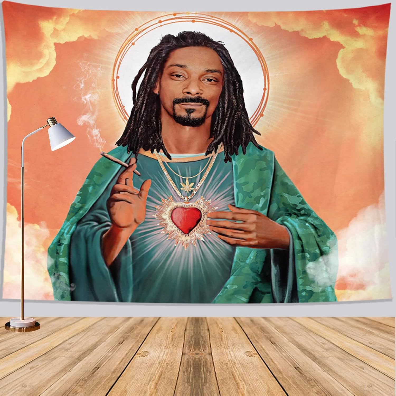 Tapestries - Atrippy Funny Tapestry Hippie Hiphop Rapper Posters Snoop Dogg Tapestry Ruby Jesus Art Backdrop Decorations Home Decor Wall Hanging for Teen Girls Man Living Room Dorm (51''H x 60''L)