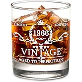 AOZITA 60th Birthday Gifts for Men - 60th Birthday Decorations for Men, Party Supplies - 60th Anniversary, Bday Gifts Ideas for Him, Dad, Husband, Friends - 11oz Whiskey Glass