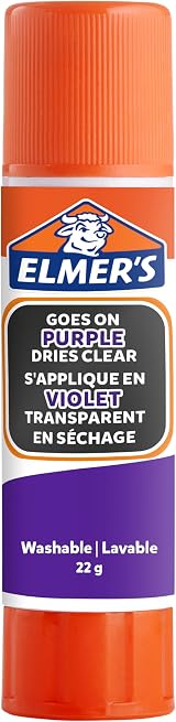 Elmer's Disappearing Purple Glue Sticks 22g 10 Count Washable, Dries Clear view 2