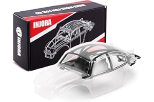 INJORA BUG24 Body with Roll Cage for 1/24 Axial SCX24 C10 JLU Bronco Base Camp 4Runner Upgrade(Clear)