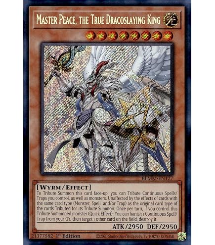 Master Peace, The True Dracoslaying King (Platinum Secret Rare) - RA04-EN283 - Platinum Secret Rare