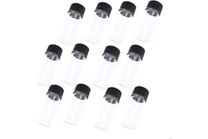 20ml Clear Glass Vials,12 pcs Sample Small Bottle with Screw Caps, Leak-Proof Liquid Vial for Lab,for Reagent,essential oil,T