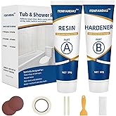 Tub and Shower Repair Kit White, Fiberglass Tub and Porcelain Repair Kit, Acrylic, Enamel, Ceramics Tile Toilet and Sink Repair Kit, Repair cracks, fragments, holes and pits, Bathtub Repair Kit White
