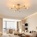 Comely Sputnik Chandelier 6-Light E27 Gold Modern Semi-Flush Mount view 9