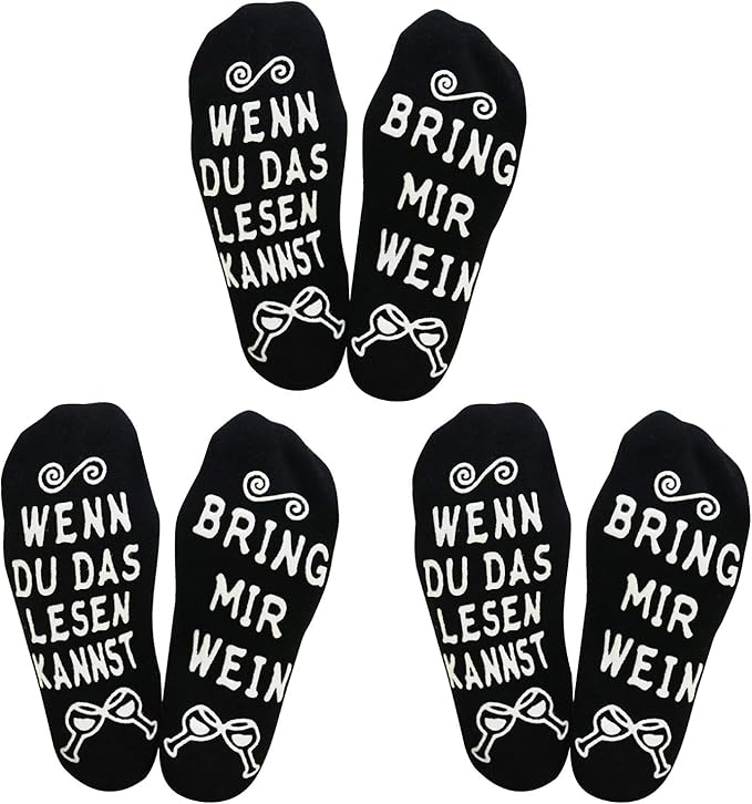 3 Packs Wein Socken Wine Socken Geschenk Fur Frauen Geburtstagsgeschenk Fur Freundin Wenn Du Das Lesen Kannst Bring Mir Wein Fur Beste Freundin Geschenk Zum Weihnachten Amazon De Bekleidung