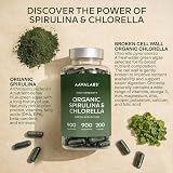 AAVALABS Organic Spirulina Chlorella Capsules 1800mg 200 Vegan view 5