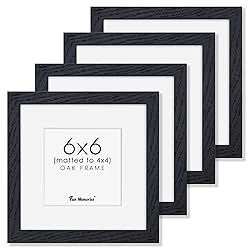 6x6 Picture Frames, Solid White Oak Wood Frame 6 x