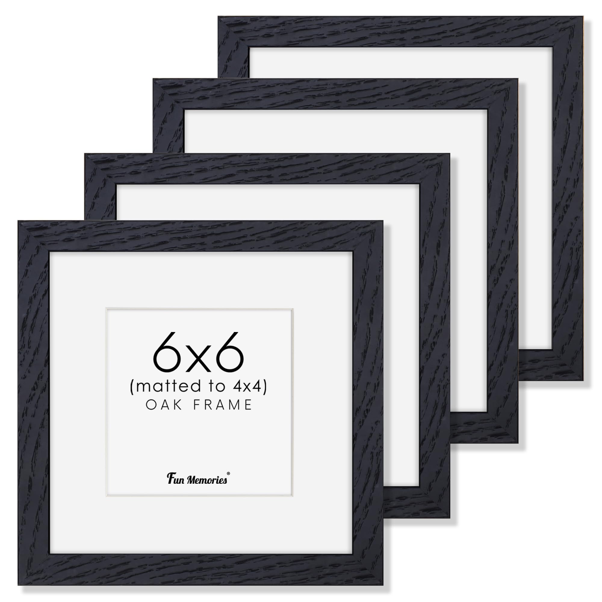 6x6 Picture Frames, Solid White Oak Wood Frame 6 x