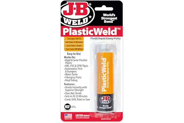 J-B Weld 8237 PlasticWeld Plastic Repair Epoxy Putty - 2 oz.