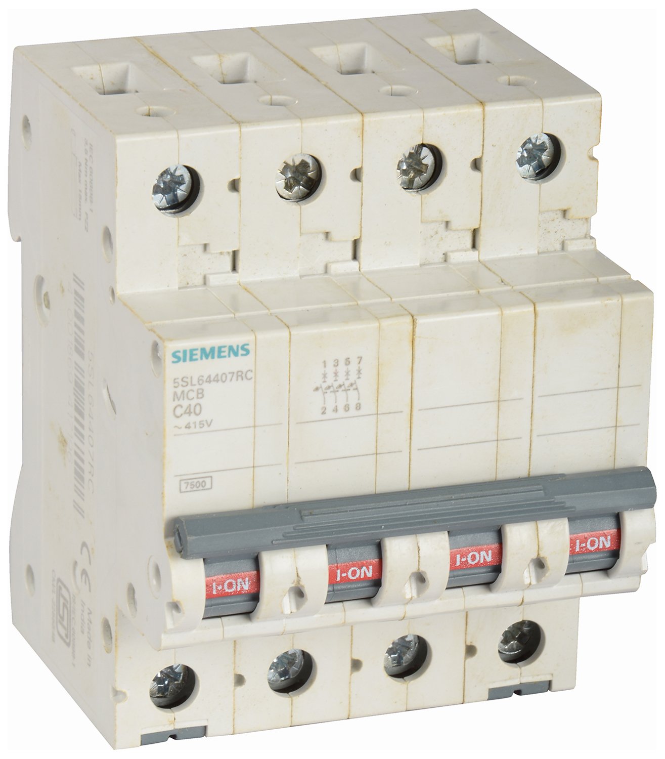 Buy Siemens Plastic 40A 4 Pole Miniature Circuit Breaker (White and