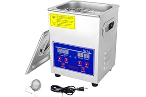 VECKYJL 2L Ultrasonic Carburetor Cleaner Machine, Industrial Ultrasonic Parts Cleaner with Heater and Digital Timer, Ultrasonic Carb Cleaner for Repairing Tools Automotive Parts Cleaning, 110V