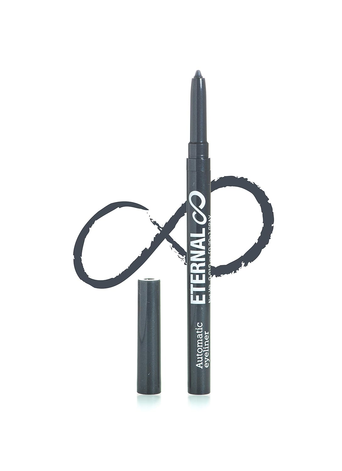 Eternal Cosmetics Automatic Water Resistant Eyeliner – Easy Glide-on for a Professional All Day Smokey or Dramatic Effect, Long Lasting and No Smudge Mechanical Eye Pencil (Gray)