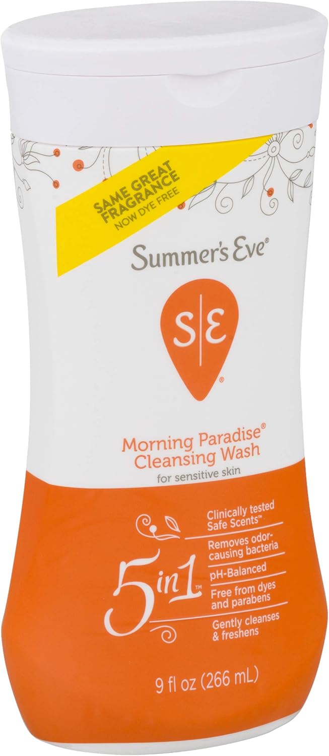 Summer's Eve Cleansing Wash | Morning Paradise | 9 Ounce | Pack of 1 | pH-Balanced, Dermatologist & Gynecologist Tested : Bath And Shower Gels : Beauty