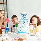 mciskin Happy 1st Birthday Candles Set Blue 1 Numeral & Star Toppers 12pc view 5