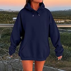 Oversized Cotton Hoodies - Trendy Long Sleeve