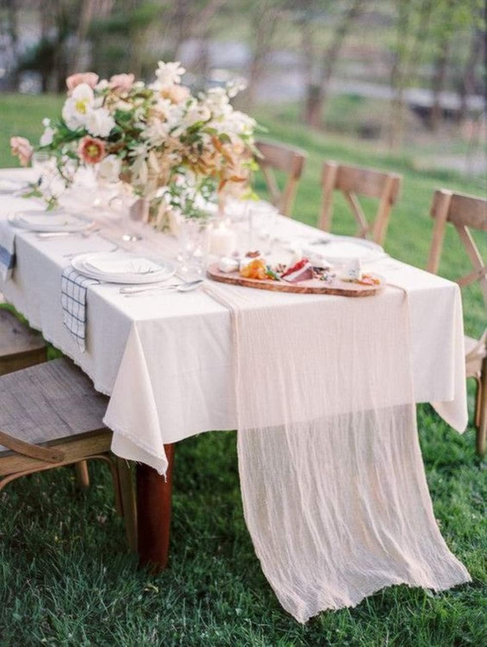 35x96 Inch Blush Gauze Table Runner Bulk Blush Cheesecloth Gauze Table Runner Event Party Supplies Table Cloth Romantic Wedding Decor Handmade