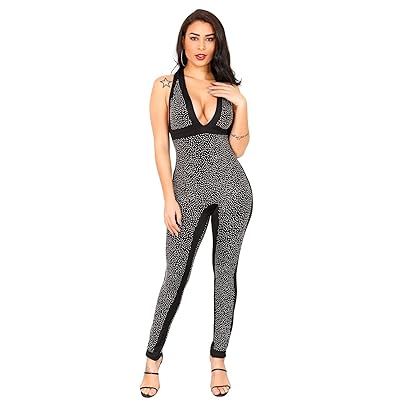 Women's Deep V Neck Sequin Jumpsuit Sleeveless Nigeria Ubuy