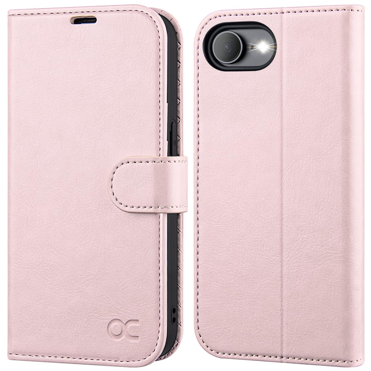 Photo 1 of OCASE Compatible with iPhone 16e Wallet Case, PU Leather Flip Folio Case with Card Holders RFID Blocking Kickstand [Shockproof TPU Inner Shell] Phone Cover 6.1 Inch 2025, Pink