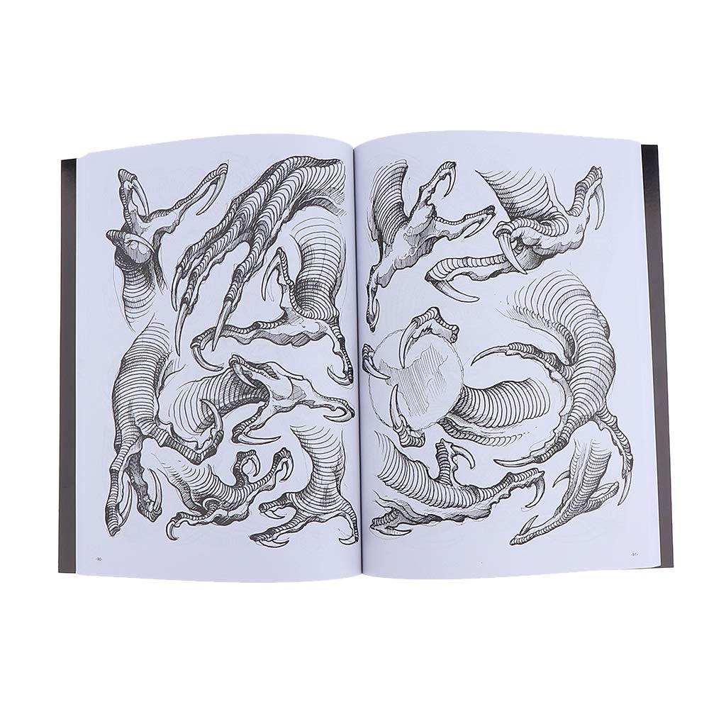 Amazon Com Traditional Dragon Claw Tattoo Flash Design Photo Sketch Book For Body Art Beauty