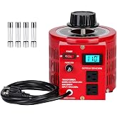 2000VA Variable AC Power Supply Voltage Transformer Voltage Regulator Transformer Converter Auto Variable with LCD Display 110V Input 0-130V Output AC Voltage Stabilizer