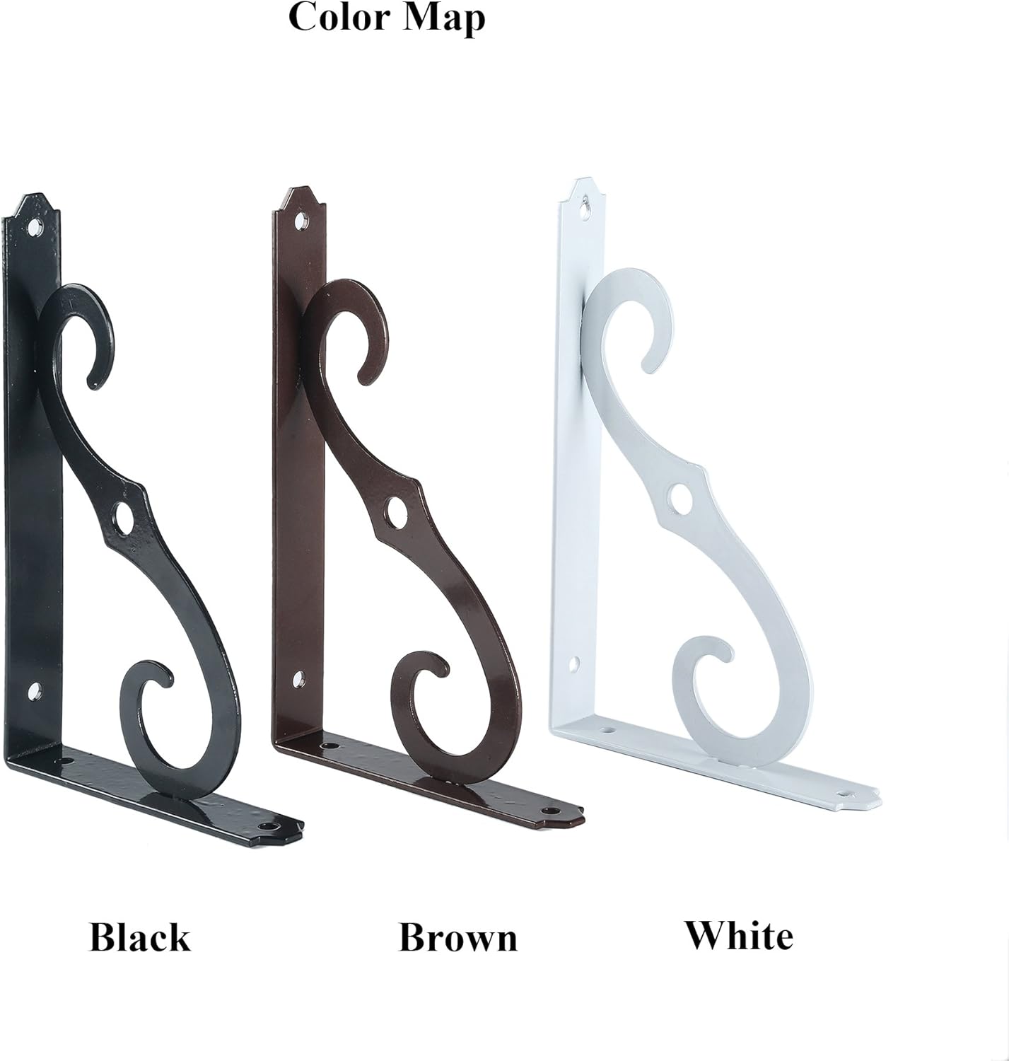 ETECHMART Decorative Shelf Brackets, Pack of 2 Wall Mounted Floating Shelf Bracket, L Shape Heavy Duty Metal Corner Brace Shelf Supporter (5 Inch, Black): Home Improvement