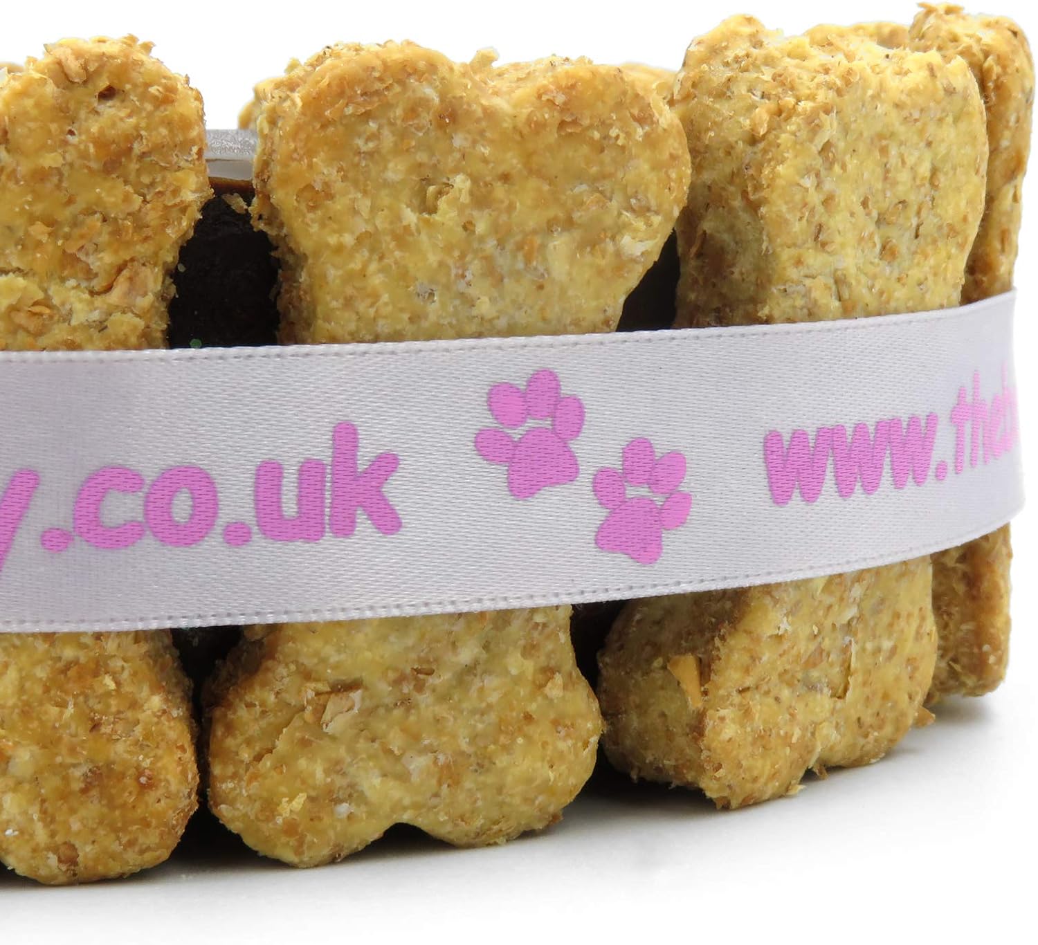 The Barking Bakery Carob Pawty Cake for Dogs, 6-Inch Dog Birthday Cake with Yoghurt Topping, Dog Biscuits, Icing Pen & Candle - Image 4