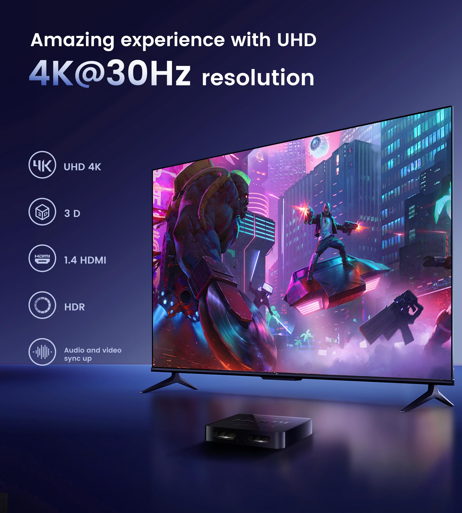 avedio links HDMI Splitter 1 in 2 Out [mit 3.9 Ft Hdmi Cable] Not for Extended Mode-Mirror Same Screen Only, 4K HDMI Splitter 2 Monitore Gleichzeitig, hdmi Verteiler 1 in 2 Out for 3D 1080P@60Hz 5