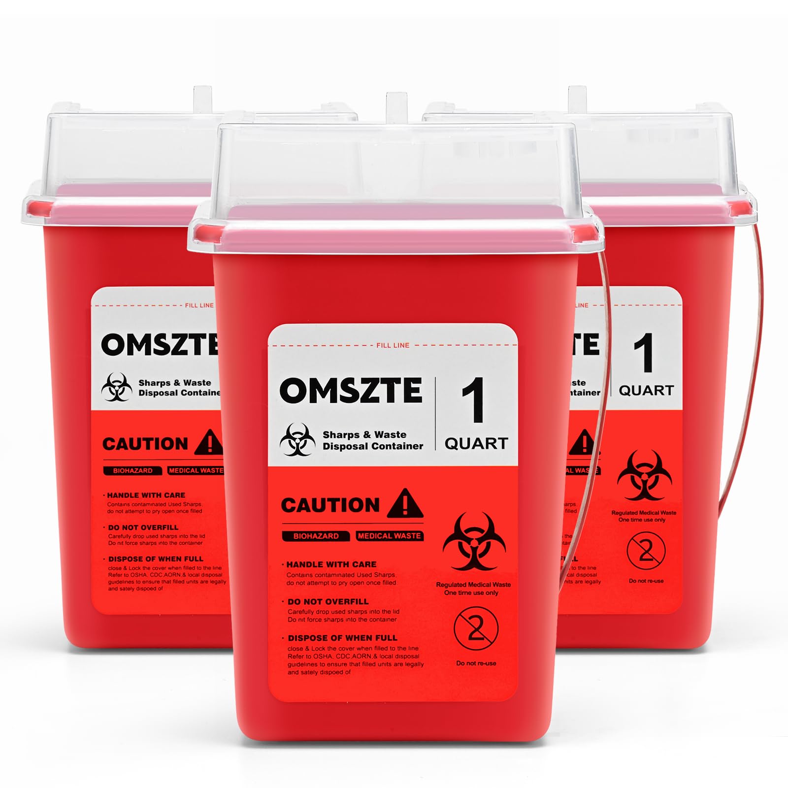 Photo 1 of 3Pack Sharps Container for Home Use, Needle Disposal Containers, Biohazard Containers, Syringe Disposal, Portable Container for Travel, Professional Sharp Waste Disposal?1Quart