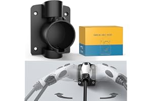 ECOTOME EV Charger Holder Wall Mount, Swivel J1772 Plug Holster Dock for BMW Audi Ford Kia Rivian Volvo Gm Electric Vehicle Car