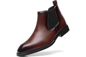 SANNAX Men's Chelsea Boots Classic Business Leather Shoes Casual Dress Ankle Boot