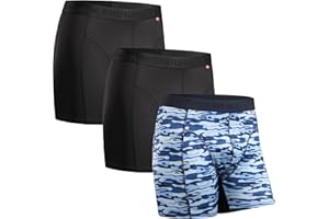 DANISH ENDURANCE Men's Performance Boxer Briefs (3-Pack) – Moisture-Wicking, Quick-Dry Comfort with Extra-Long Fit