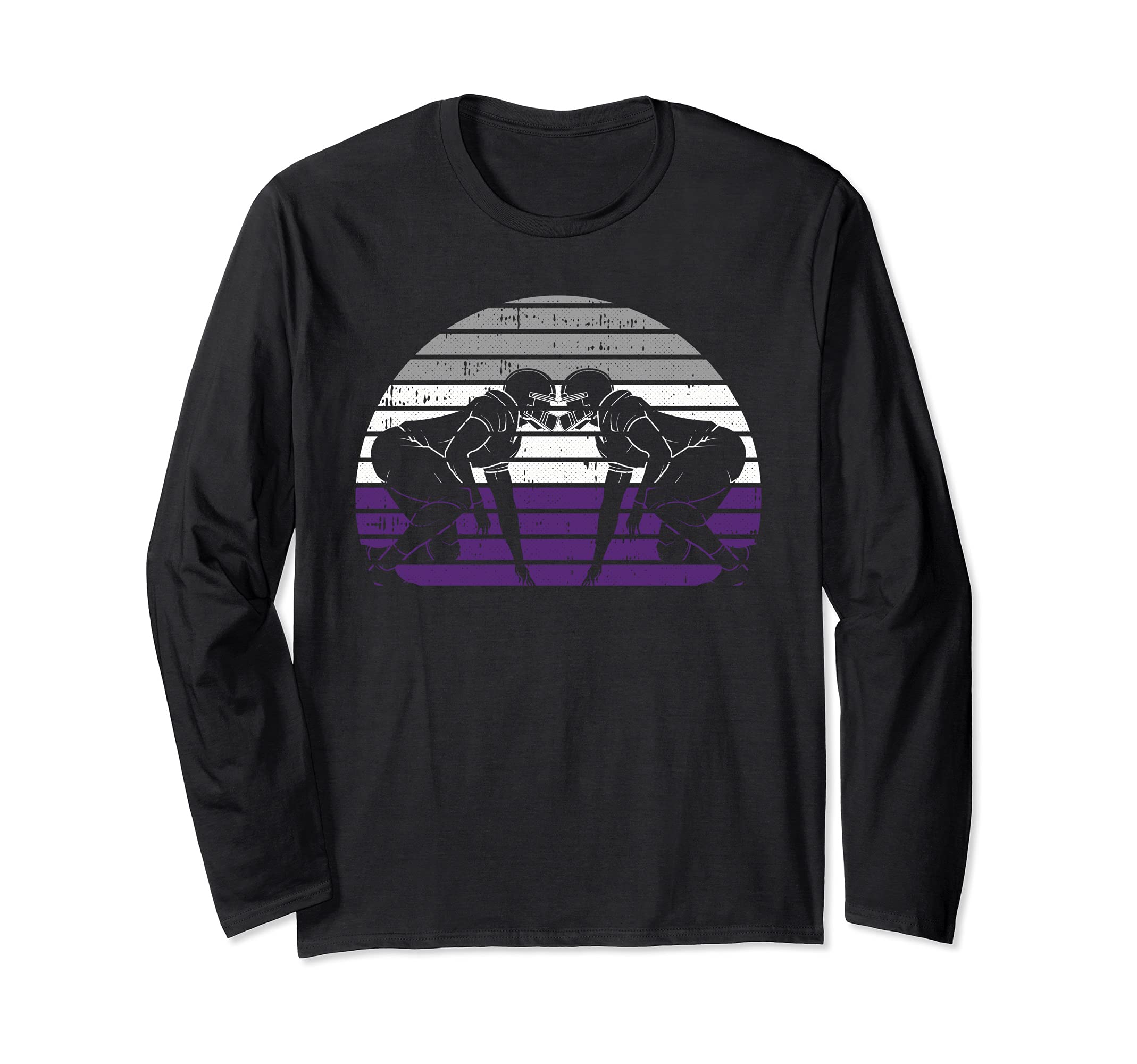 Football Player LGBT-Q Retro Asexual Ace Pride Rugby Sport Long Sleeve T-Shirt