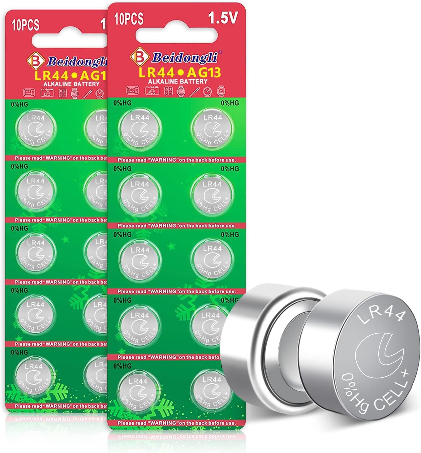 LR44 Batteries AG13 357 high Capacity 1.5V Button Coin Cell 10 Count Battery (20 Pack)