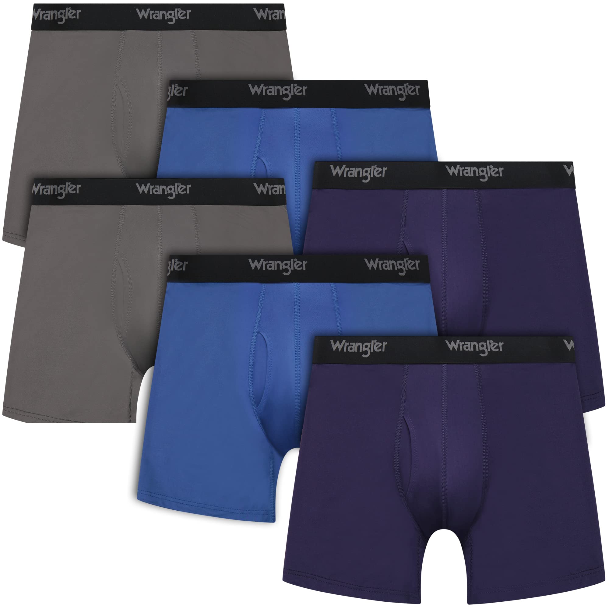 Photo 1 of Wrangler - Mens Cooling Boxer Briefs - Mens Boxer Brief Underwear 6" Inseam for Men Pack of 12 | Comfort Stretch Boxer Briefs for Men - Mens Underwear Boxers - Underwear for Men, Teens & Boys