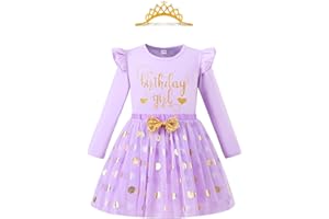 LYSMuch Kids Toddler Baby Girls Birthday Outfits Princess Vest Long Sleeve Shirt Mesh Bubble Tutu Skirt Set