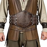 PENINSULA LOVE Medieval Viking Waist Armor Norse Faux Leather Wide Belt Armor Nordic Knight Belt for LARP Halloween Party