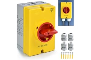 ZJWZJH 32 Amp Disconnect Switch IP66 Waterproof 690V AC Disconnect 30Amps Electric Switch for Machines On Off Combiner Box 4 Pole for PV Systems