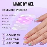 BTArtbox Press On Nails Short 30 Pcs French Tip with Glue Tabs 15 Sizes view 4