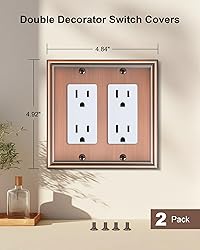 TREEWELL 2-Pack Decorative Double Decorator Outlet